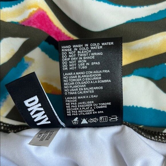 DKNY Swirl Print One Piece Swimsuit - 4 - Picture 6 of 9